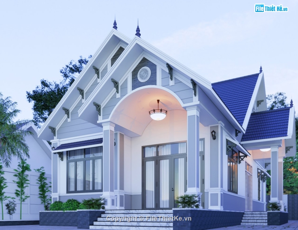 file sketchup biệt thự 1 tầng,Sketchup biệt thự 1 tầng,file sketchup biệt thự mái thái,biệt thự 1 tầng 7x12m,su biệt thự mái thái 1 tầng,Model su biệt thự 1 tầng