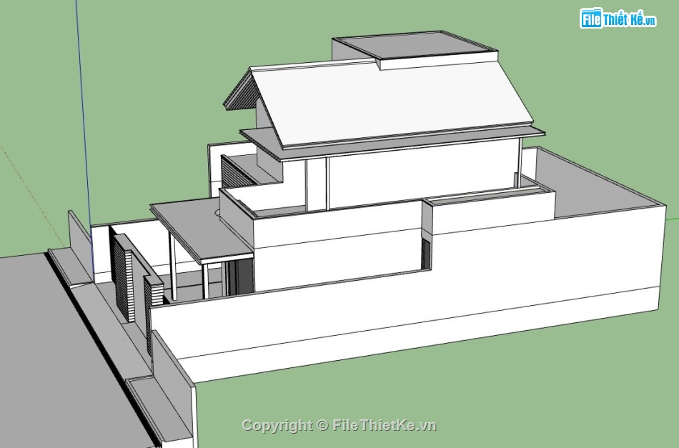 mẫu biệt thự hiện đại,biệt thự sketchup,mẫu biệt thự 2 tầng,mẫu biệt thự sketchup
