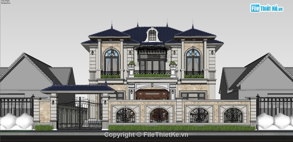 biệt thự 2 tầng file su,mẫu biệt thự 2 tầng sketchup,biệt thự 2 tầng sketchup,file sketchup biệt thự,file su biệt thự 2 tầng