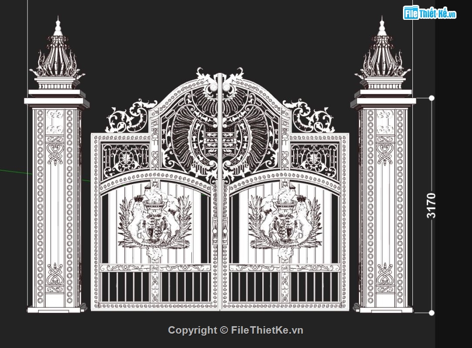 mẫu cổng sketchup,File sketchup cổng,cổng sketchup,mẫu cổng 2 cánh