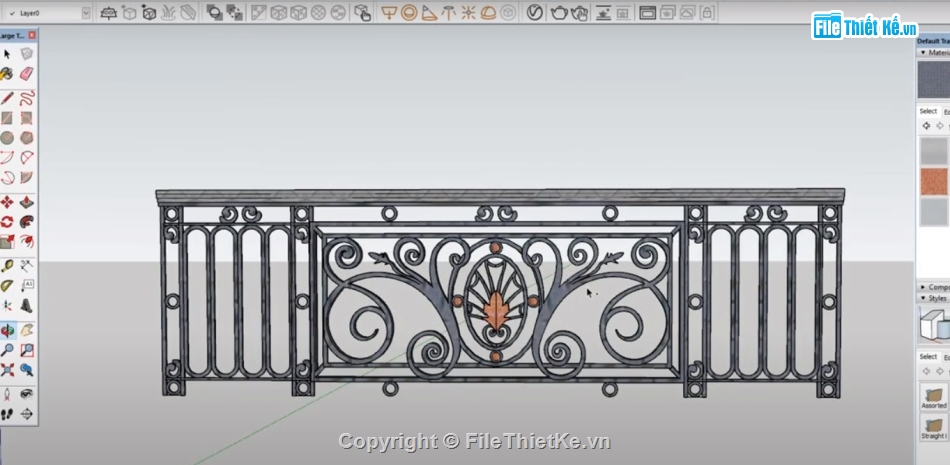 mẫu lan can đẹp,thi công lan can,Mẫu lan can su,lan can sketchup