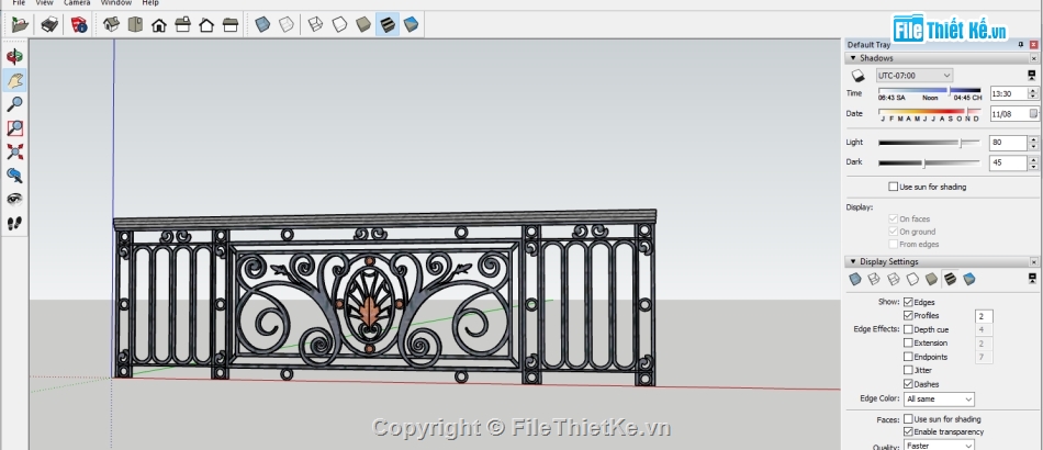 mẫu lan can đẹp,thi công lan can,Mẫu lan can su,lan can sketchup