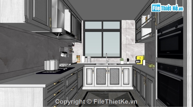 Mẫu nhà bếp,thiết kế nội thất phòng bếp,sketchup nội thất nhà bếp,nội thất nhà bếp 2019,nhà bếp hiện đại