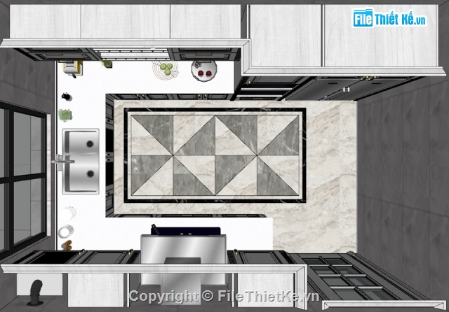 Mẫu nhà bếp,thiết kế nội thất phòng bếp,sketchup nội thất nhà bếp,nội thất nhà bếp 2019,nhà bếp hiện đại