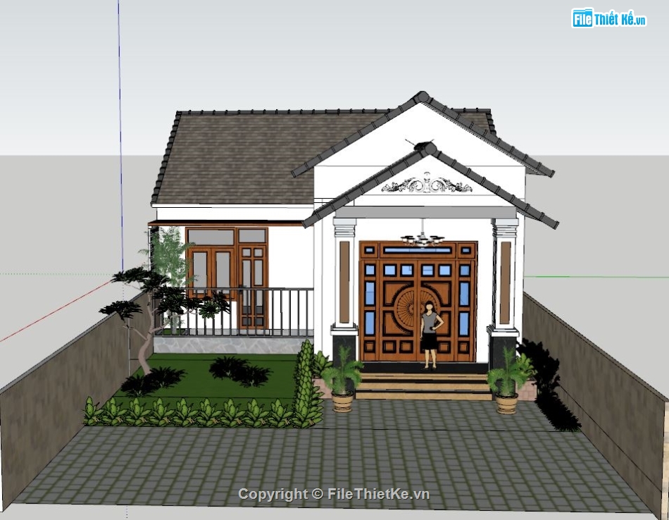 file sketchup nhà cấp 4,model sketchup nhà cấp 4,file 3d sketchup nhà cấp 4,sketchup nhà cấp 4 mái nhật,sketchup nhà cấp 4 10x11.6m