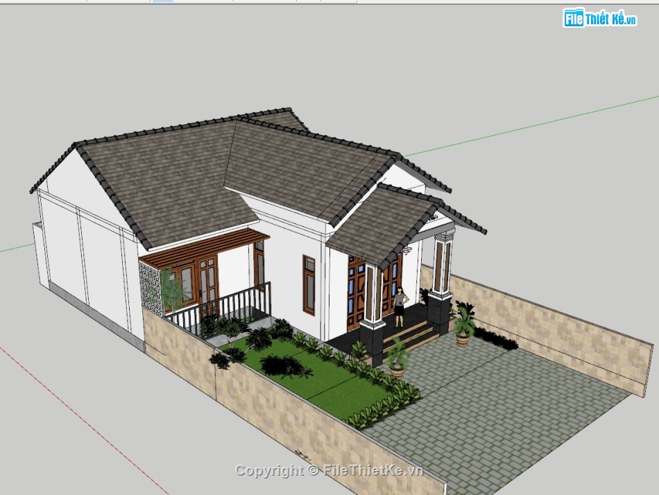 file sketchup nhà cấp 4,model sketchup nhà cấp 4,file 3d sketchup nhà cấp 4,sketchup nhà cấp 4 mái nhật,sketchup nhà cấp 4 10x11.6m