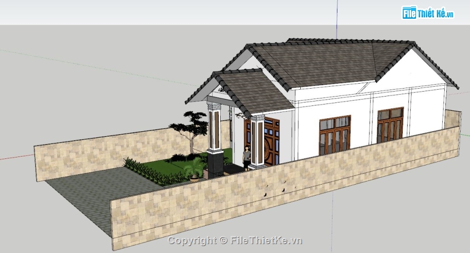 file sketchup nhà cấp 4,model sketchup nhà cấp 4,file 3d sketchup nhà cấp 4,sketchup nhà cấp 4 mái nhật,sketchup nhà cấp 4 10x11.6m