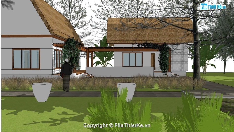 mẫu nhà nông thôn,mẫu nhà ở,sketchup nhà nông thôn,File sketchup nhà,thiết kế nhà nông thôn