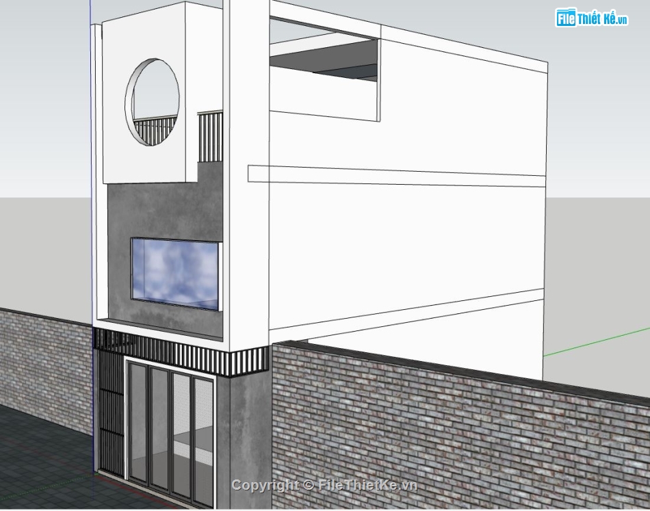 nhà phố 3 tầng,mẫu nhà 3 tầng,mẫu nhà phố 3 tầng,mẫu nhà phố hiện đại,file sketchup nhà phố 3 tầng