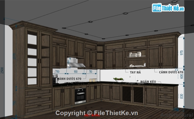 phòng bếp,cad tủ bếp,tủ bếp,Sketchup,Sketchup mẫu tủ