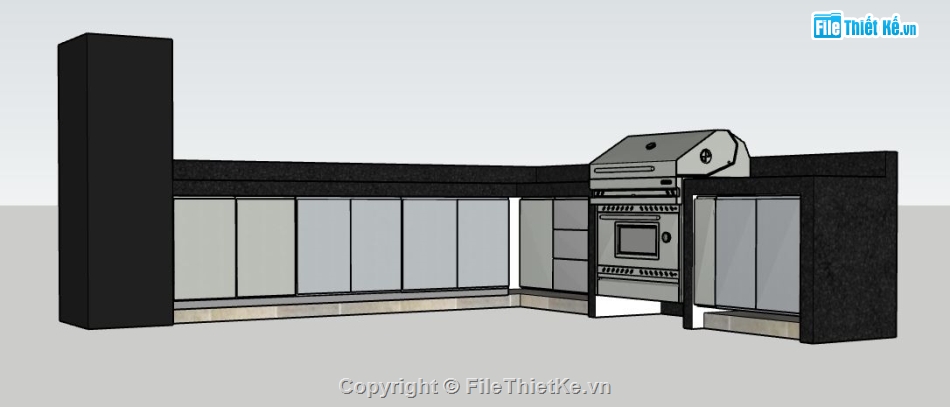 sketchup tủ bếp,File sketchup tủ bếp,tủ bếp thiết kế sketchup