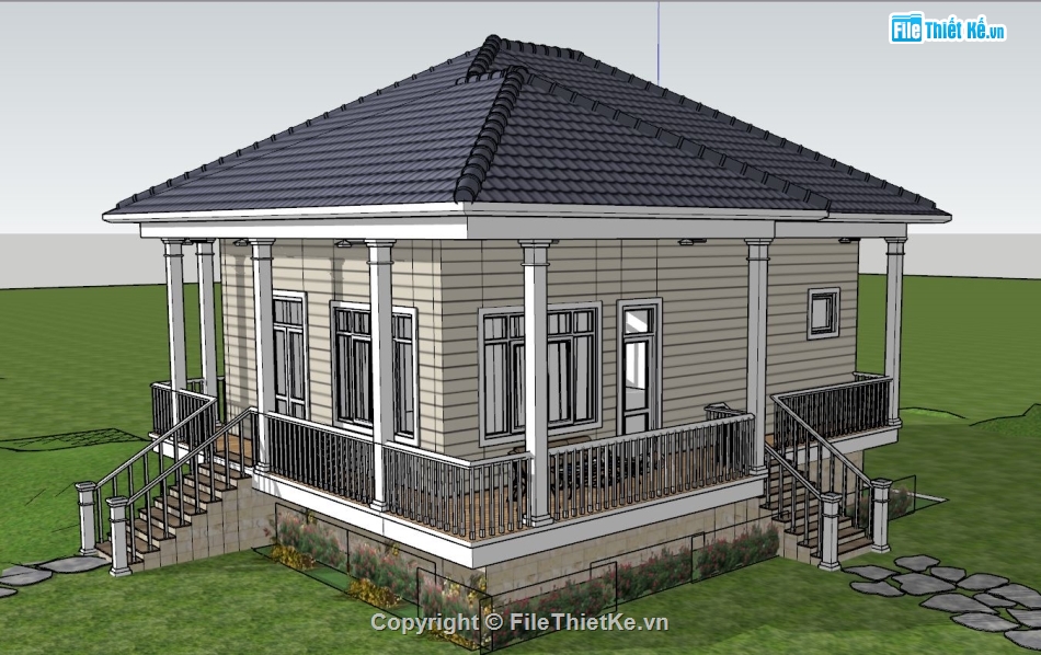 File sketchup nhà cấp 4,Model sketchup nhà cấp 4,File su nhà cấp 4,Model 3D nhà cấp 4,Sketchup nhà cấp 4,Model su nhà cấp 4