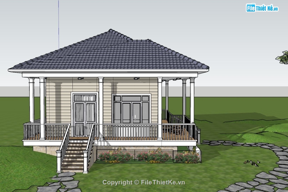 File sketchup nhà cấp 4,Model sketchup nhà cấp 4,File su nhà cấp 4,Model 3D nhà cấp 4,Sketchup nhà cấp 4,Model su nhà cấp 4