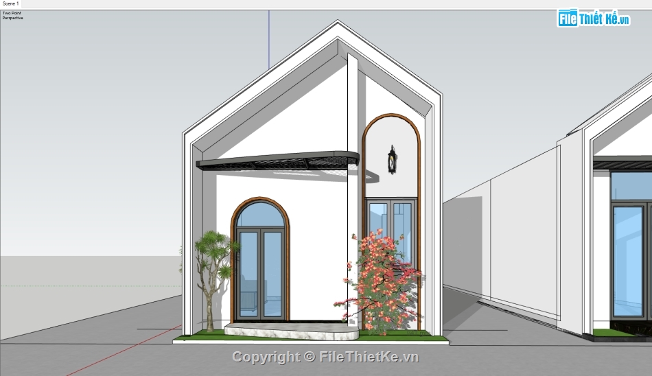 file sketchup nhà 1 tầng,sketchup nhà 1 tầng,Model sketchup nhà 1 tầng,nhà 1 tầng file sketchup