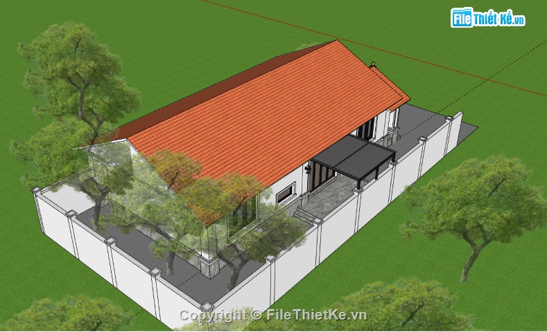 sketchup nhà 1 tầng,Model sketchup nhà 1 tầng,model su nhà 1 tầng,file sketchup nhà 1 tầng,file su nhà 1 tầng