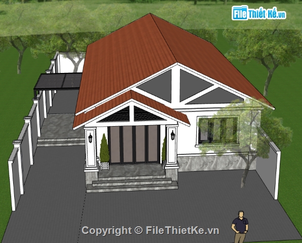 sketchup nhà 1 tầng,Model sketchup nhà 1 tầng,model su nhà 1 tầng,file sketchup nhà 1 tầng,file su nhà 1 tầng