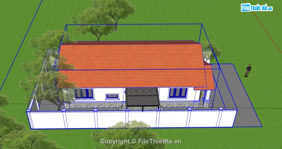 mái thái 1 tầng,sketchup nhà 1 tầng mái thái,model sketchup nhà 1 tầng mái thái,3d sketchup nhà 1 tầng mái thái,file su nhà 1 tầng mái thái