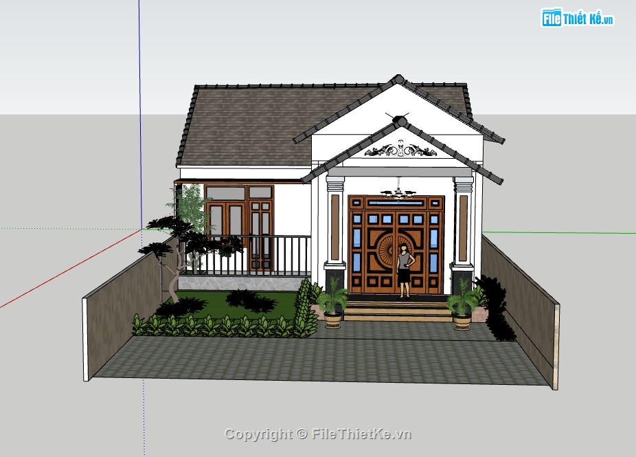 nhà cấp 4 sketchup,sketchup nhà cấp 4,nhà cấp 4,su nhà cấp 4