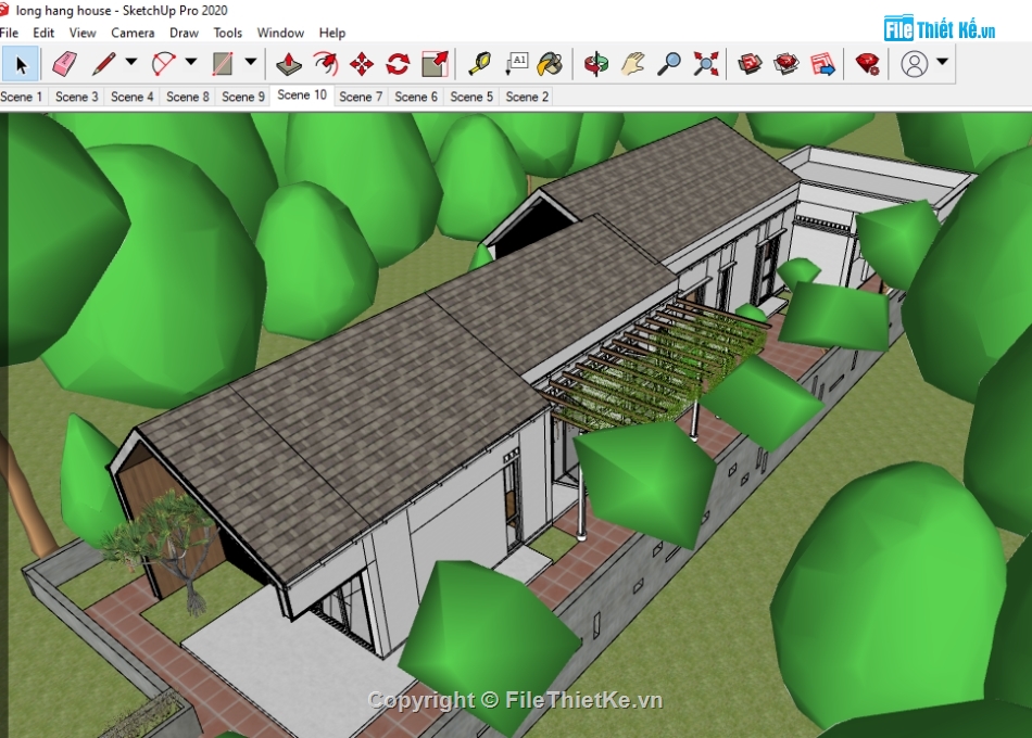 nhà cấp 4,Sketchup nhà phố,sketchup nhà cấp 4,Su nhà liên phố