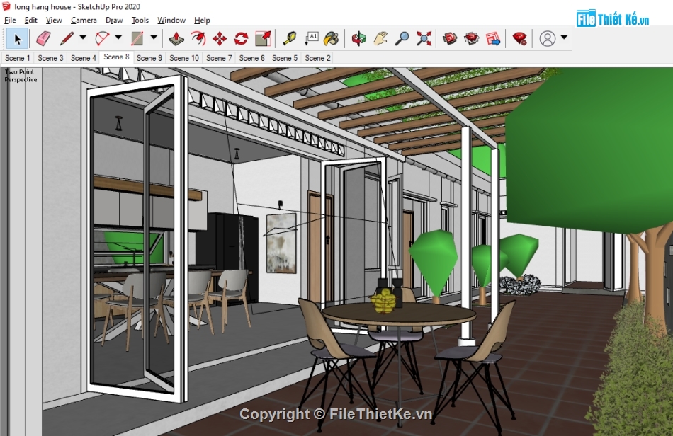 nhà cấp 4,Sketchup nhà phố,sketchup nhà cấp 4,Su nhà liên phố