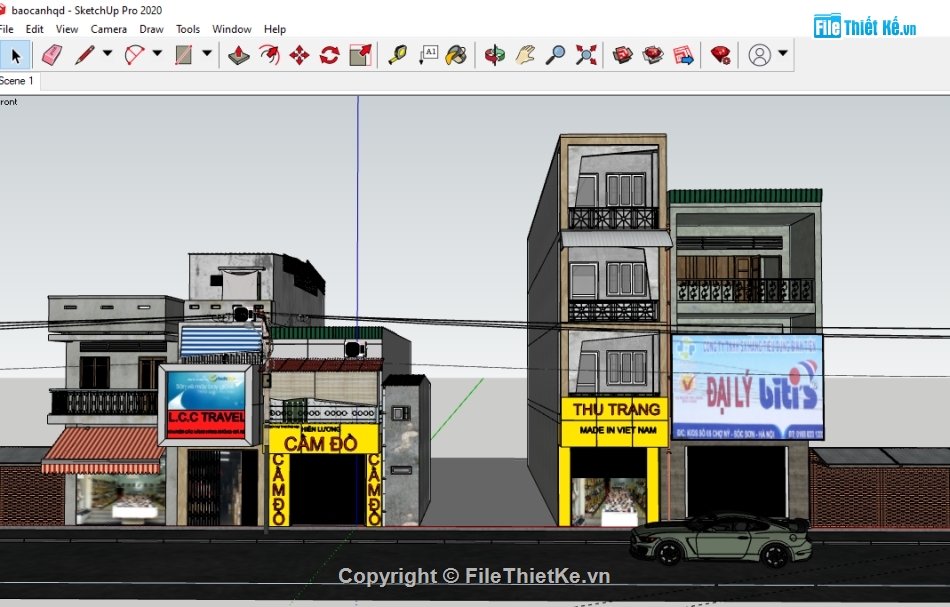 nhà cấp 4,Sketchup nhà phố,sketchup nhà cấp 4,Su nhà liên phố