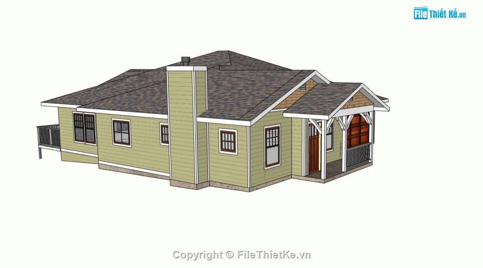 sketchup nhà cấp 4,File sketchup nhà cấp 4,phối cảnh nhà cấp 4 sketchup