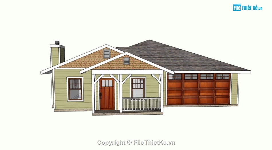 sketchup nhà cấp 4,File sketchup nhà cấp 4,phối cảnh nhà cấp 4 sketchup