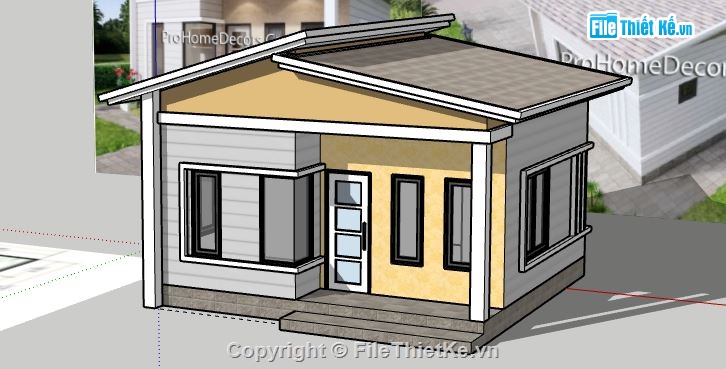 Nhà cấp 4,model su nhà cấp 4,nhà cấp 4 file su,file sketchup nhà cấp 4