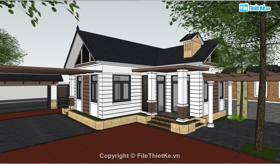 File sketchup nhà cấp 4,Model sketchup nhà cấp 4,File sketchup nhà cấp 4 hiện đại