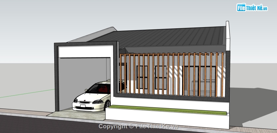 File sketchup nhà cấp 4,sketchup nhà cấp 4,phối cảnh nhà cấp 4,thiết kế nhà cấp 4