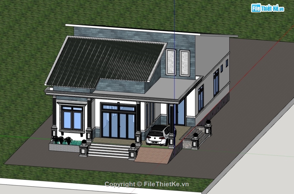 nhà cấp 4 sketchup,sketchup nhà cấp 4,File sketchup nhà cấp 4,File 3d sketchup nhà cấp 4,su nhà cấp 4