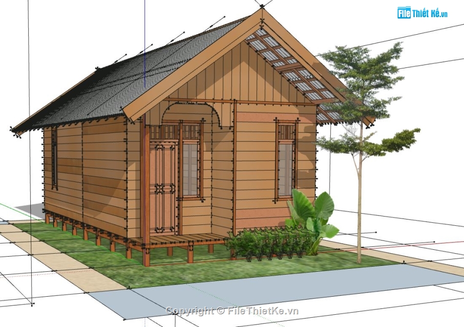 nhà cấp 4 sketchup,sketchup nhà cấp 4,File sketchup nhà,File 3d sketchup nhà cấp 4,File sketchup nhà cấp 4