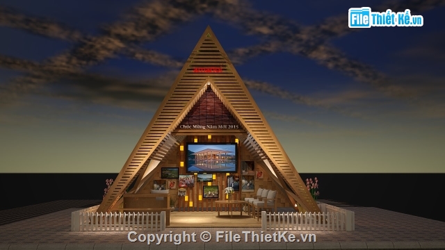 File sketchup nhà gỗ độc đáo,File sketchup nhà gỗ,File sketchup nhà