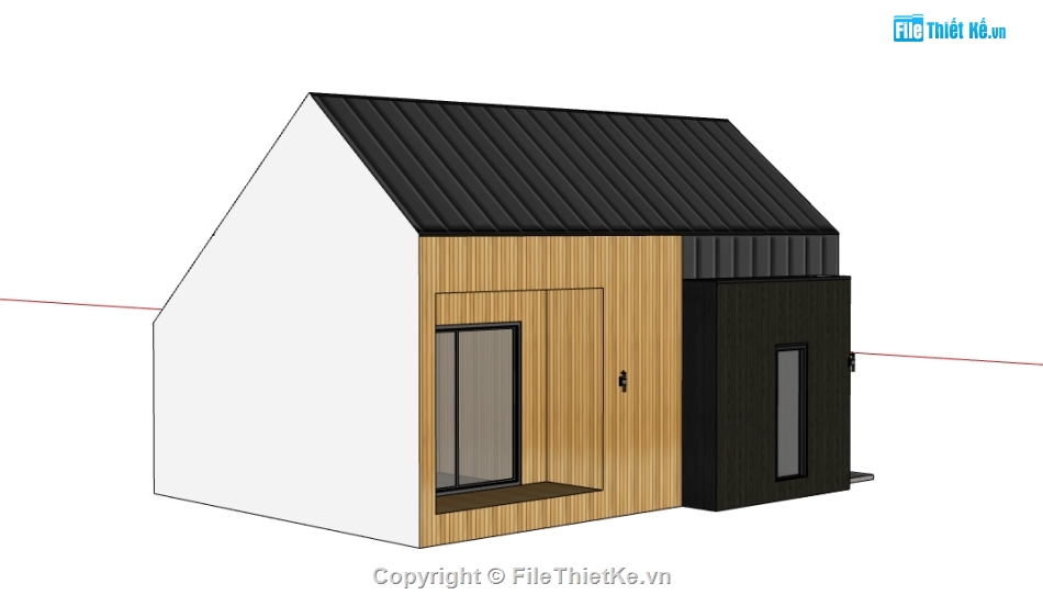 File sketchup nhà gỗ nghỉ tạm,file su nhà nghỉ tạm,File sketchup nhà gỗ,file sketchup nhà bungalow