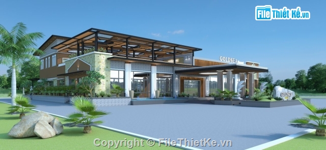 Sketchup cửa hàng,sketchup nhà hàng nghỉ dưỡng,nhà hàng,Sketchup nhà hàng