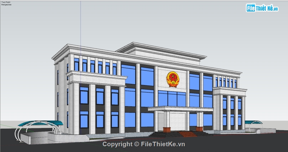 nhà làm việc ủy ban,nhà làm việc,sketchup mẫu nhà làm việc