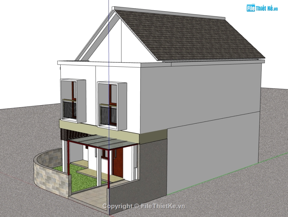 nhà 2 tầng file su,file sketchup nhà 2 tầng,file su nhà 2 tầng,model su nhà 2 tầng,model sketchup nhà 2 tầng