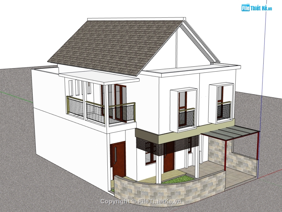 nhà 2 tầng file su,file sketchup nhà 2 tầng,file su nhà 2 tầng,model su nhà 2 tầng,model sketchup nhà 2 tầng