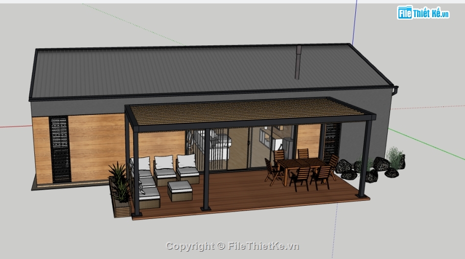 File sketchup nhà nghỉ bungalow,file su nhà nghỉ bungalow,model su nhà nghỉ bungalow,3d nhà nghỉ bungalow