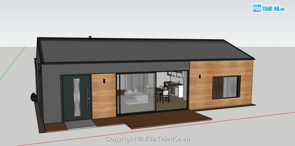 File sketchup nhà nghỉ bungalow,file su nhà nghỉ bungalow,model su nhà nghỉ bungalow,3d nhà nghỉ bungalow