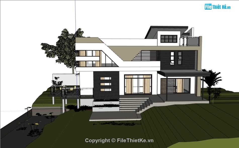 3d nhà 2 tầng,file sketchup nhà 2 tầng,file 3d nhà 2 tầng,model su  2 tầng