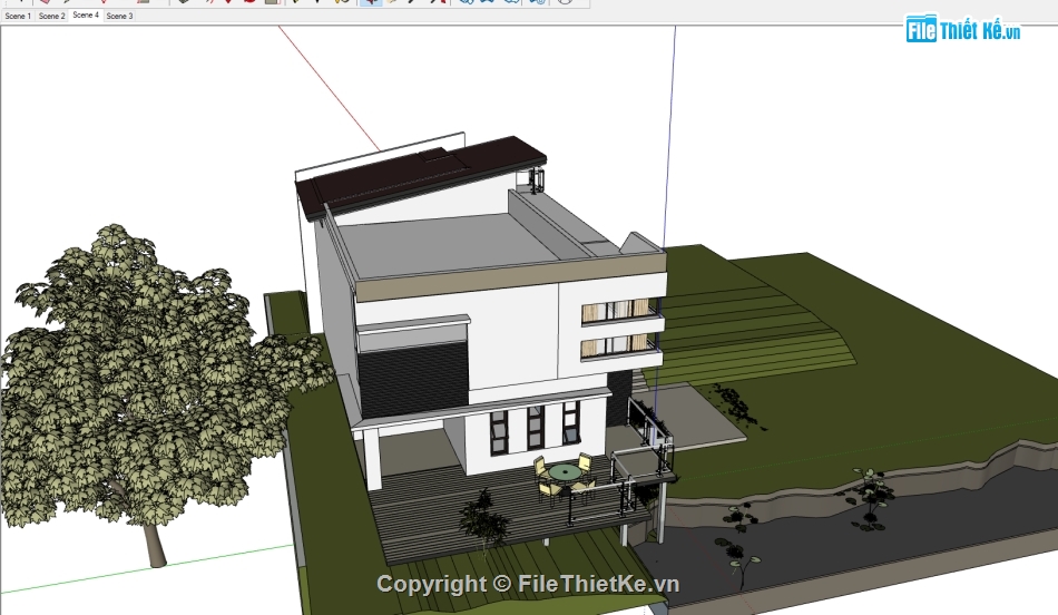 3d nhà 2 tầng,file sketchup nhà 2 tầng,file 3d nhà 2 tầng,model su  2 tầng