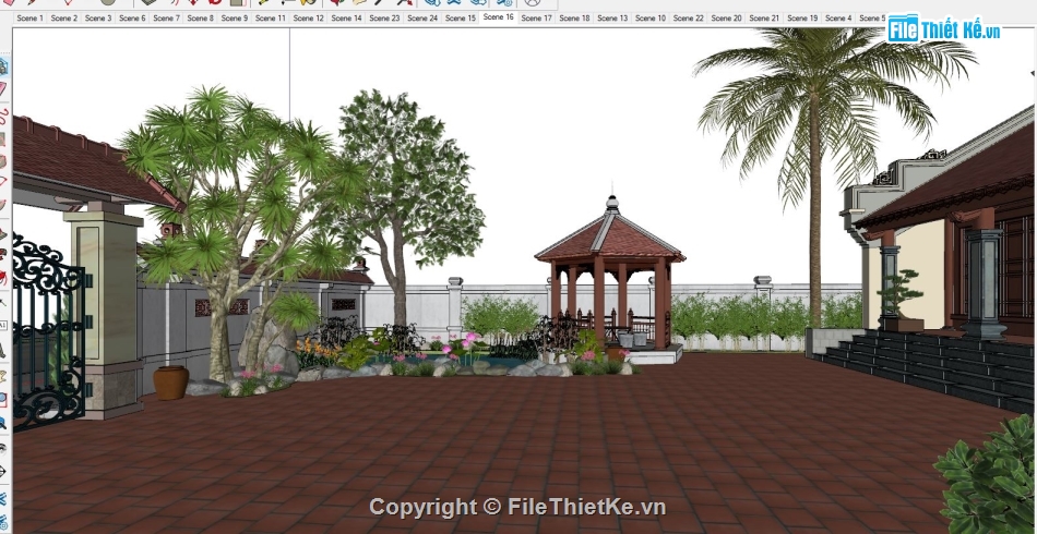 File sketchup nhà thờ,model su nhà thờ họ,nhà ở kèm nhà thờ họ,nhà ở kết hợp nhà thờ họ,su nhà ở kết hợp nhà thờ