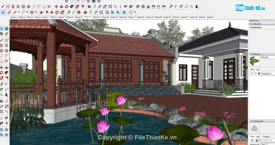 File sketchup nhà thờ,model su nhà thờ họ,nhà ở kèm nhà thờ họ,nhà ở kết hợp nhà thờ họ,su nhà ở kết hợp nhà thờ