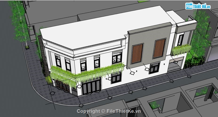 Su Nhà phố 2 tầng,Model su Nhà phố 2 tầng,File sketchup Nhà phố 2 tầng,SU Nhà phố 2 tầng