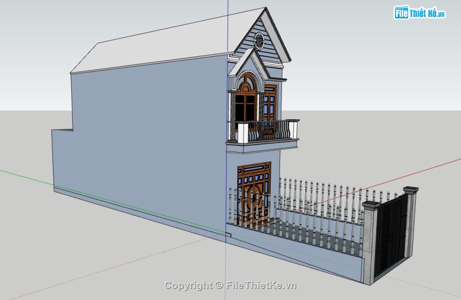 nhà phố 2 tầng,su nhà phố,sketchup nhà phố,sketchup nhà phố 2 tầng