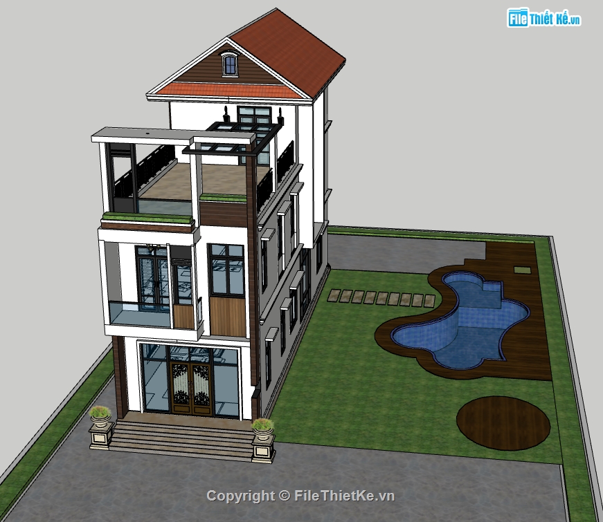 nhà phố 2 tầng file su,nhà phố 2 tầng file sketchup,File sketchup Nhà phố 2 tầng,model su Nhà phố 2 tầng