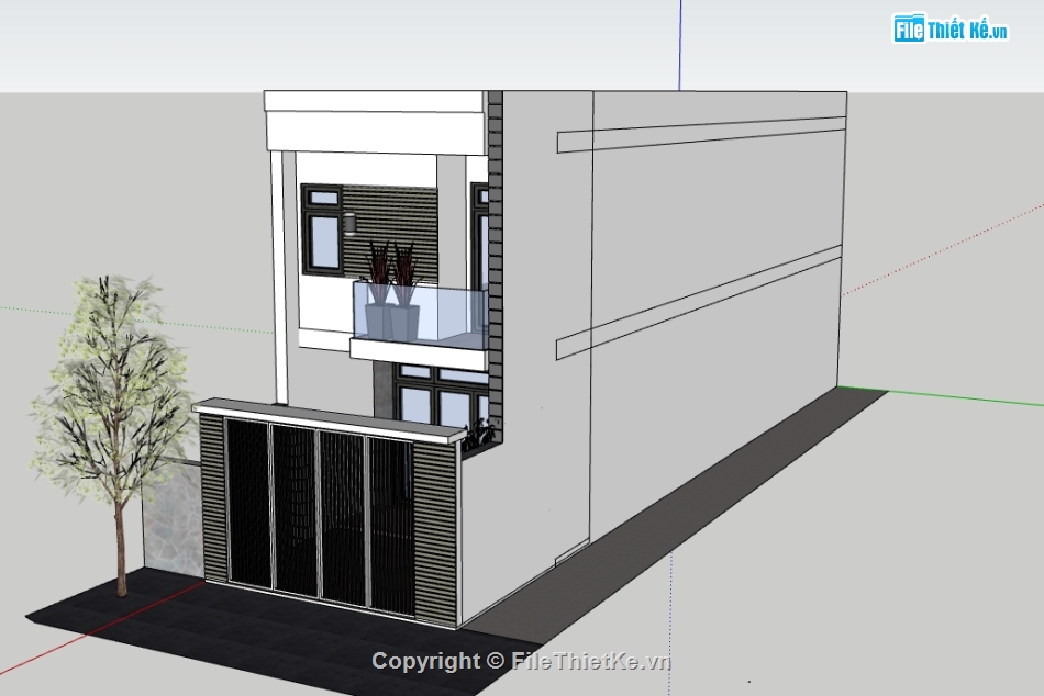 nhà phố 2 tầng file su,file su nhà phố 2 tầng,file sketchup nhà phố 2 tầng,model sketchup nhà phố 2 tầng,model su nhà phố 2 tầng