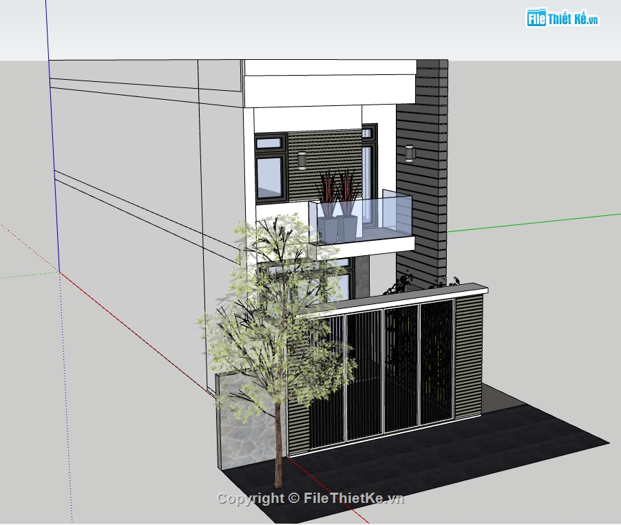 nhà phố 2 tầng file su,file su nhà phố 2 tầng,file sketchup nhà phố 2 tầng,model sketchup nhà phố 2 tầng,model su nhà phố 2 tầng