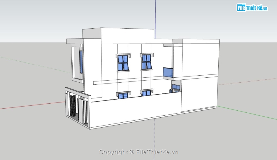 nhà phố 2 tầng,phối cảnh nhà phố 2 tầng,thiết kế nhà phố 2 tầng,mẫu sketchup nhà phố